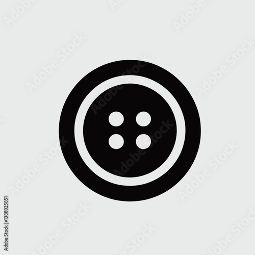 very simple flat and single minimalist Button Hole Silhouettes in black on a white background