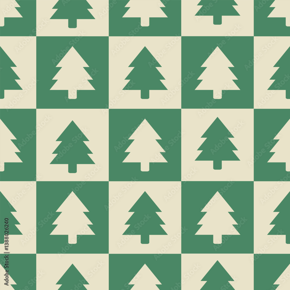 Fototapeta premium Tartan checked plaids christmas colors with Christmas elements. Christma icon with candy cane, snowflake, polka dot, mistletoe on checked for gift wrap, stationary, card and fabric.