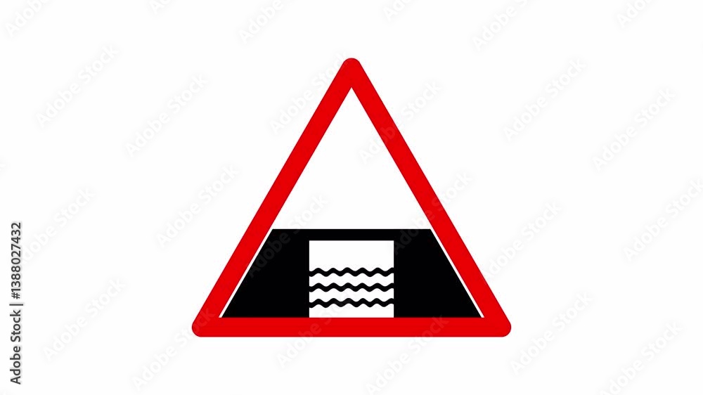 Drawbridge Warning Sign Animation. This video is an animated loop with ...