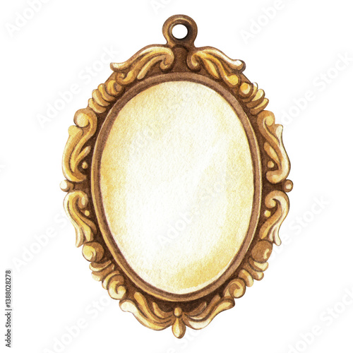 Canvas Print Bronze pendant frame in vintage style