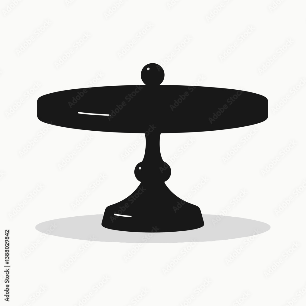 very simple flat and single minimalist Cake Stand Base Silhouettes in black on a white background very simple flat and single minimalist Cake Stand Base Silhouettes in black on a white background