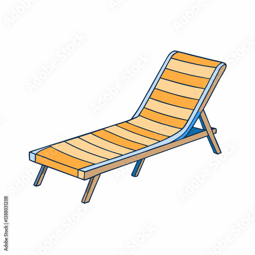 chaise longue on white background
