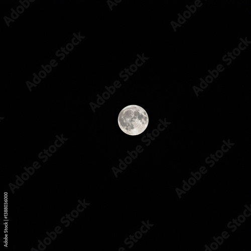 full moon on the black background