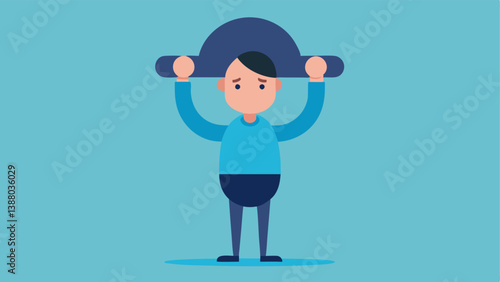Heavy Weight on Shoulders An illustration of a person standing with a heavy weight on their shoulders representing the burden of stress and emotional exhaustion.