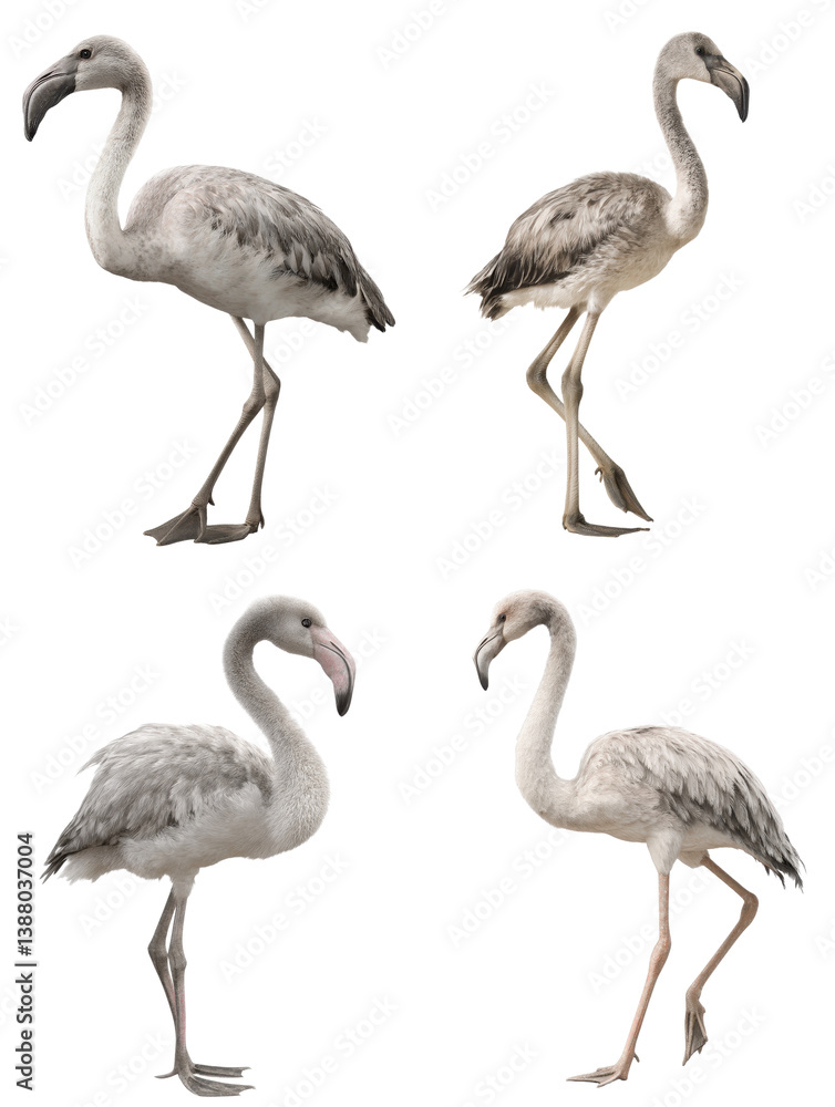 Obraz premium Juvenile Flamingo Side View