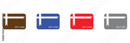 Gift card vector icon set. Loyalty bonus reward voucher symbol. Cash back gift card sign in black and white color. Vector Illustration  .EPS 10 .