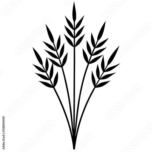 flowers flax silhouette vector illustrator 