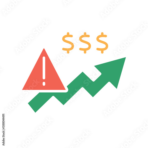 hyperinflation color flat icon for digital and print projects.
