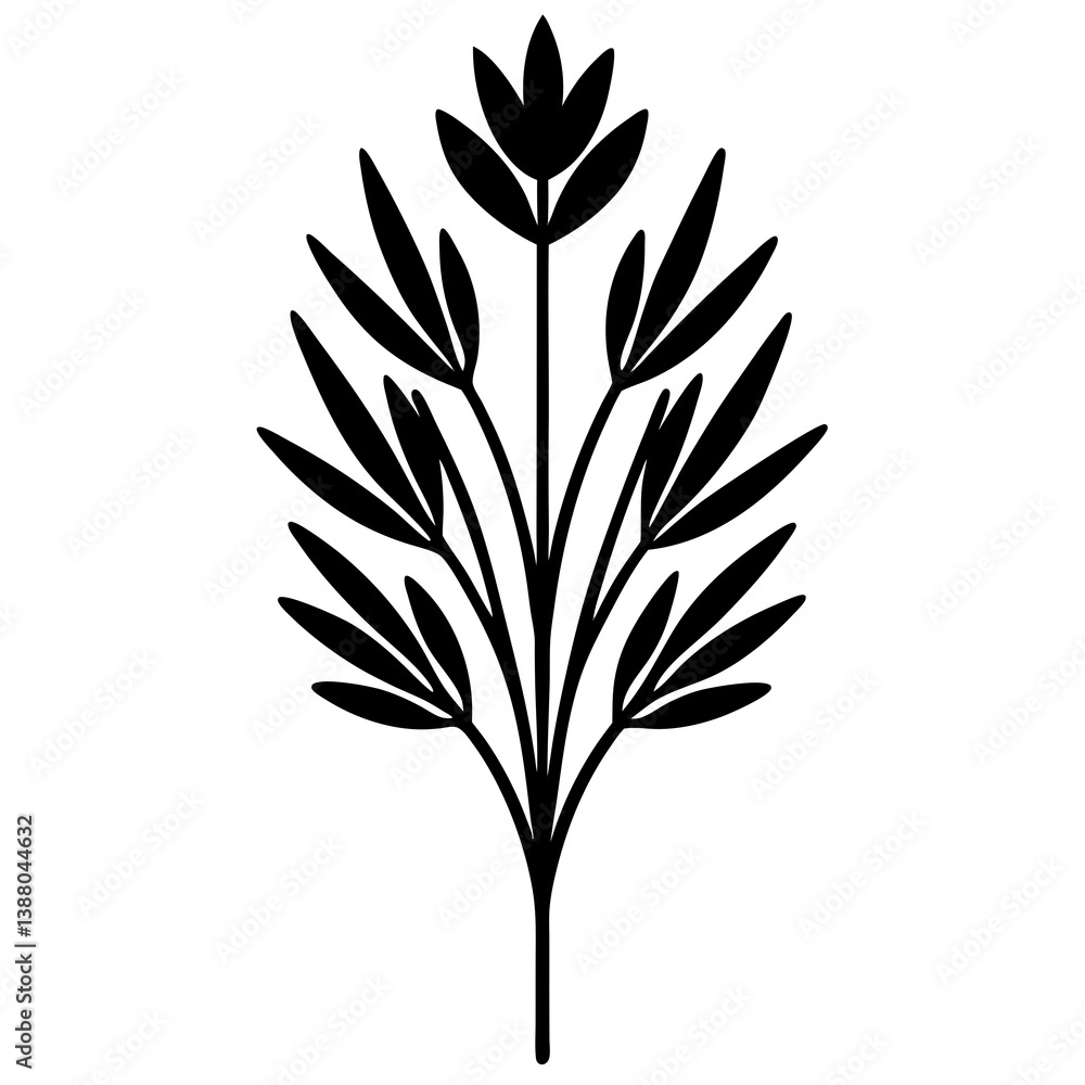 Fototapeta premium flowers flax silhouette vector illustrator