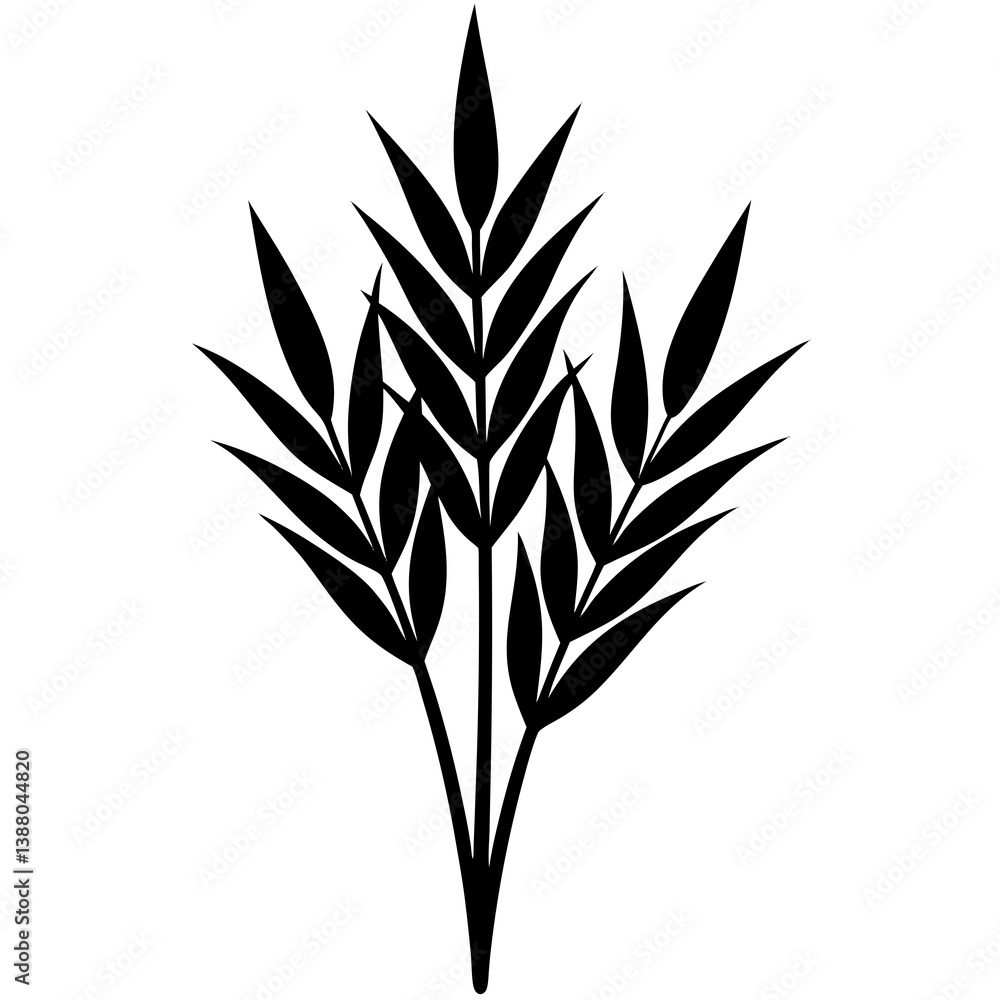 Obraz premium flowers flax silhouette vector illustrator