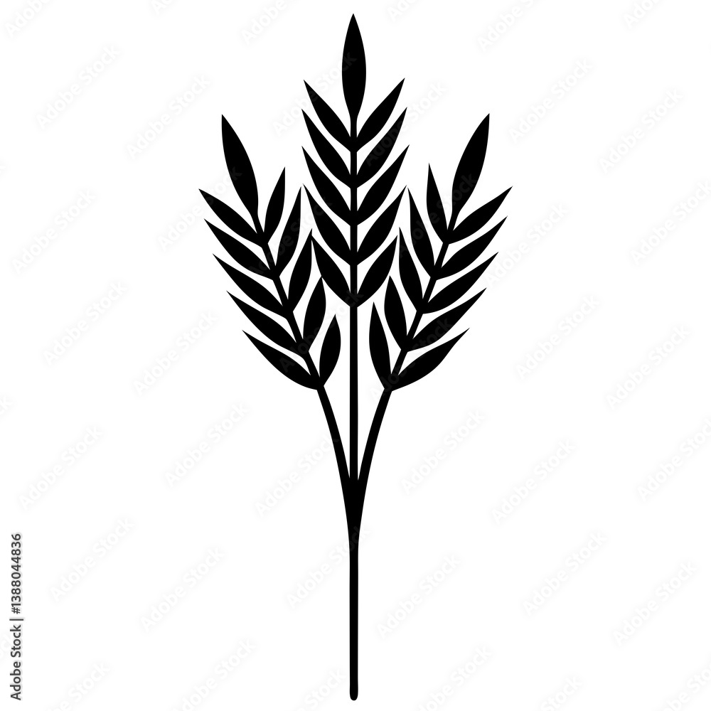 Fototapeta premium flowers flax silhouette vector illustrator