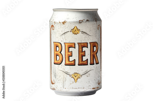 White vintage beer can with the inscription 