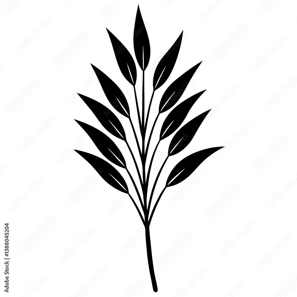 Fototapeta premium flowers flax silhouette vector illustrator
