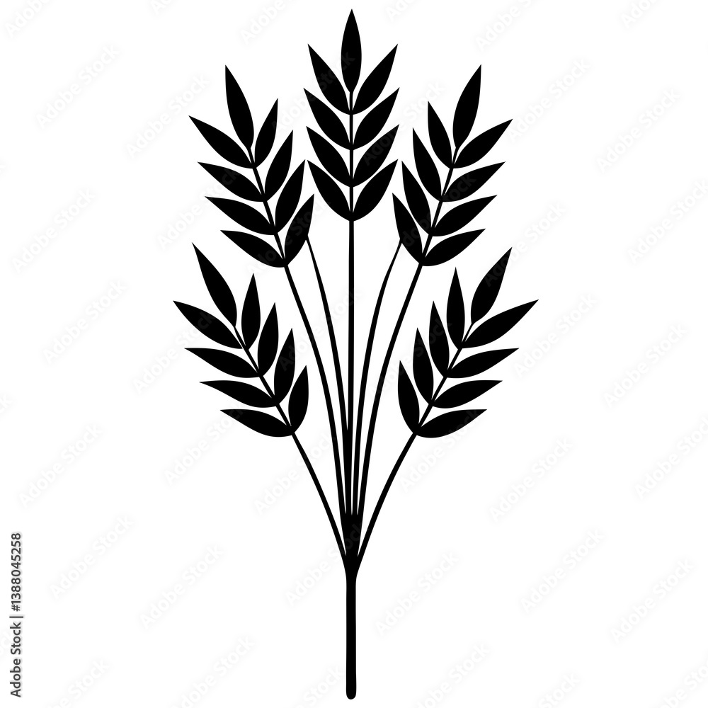 Naklejka premium flowers flax silhouette vector illustrator
