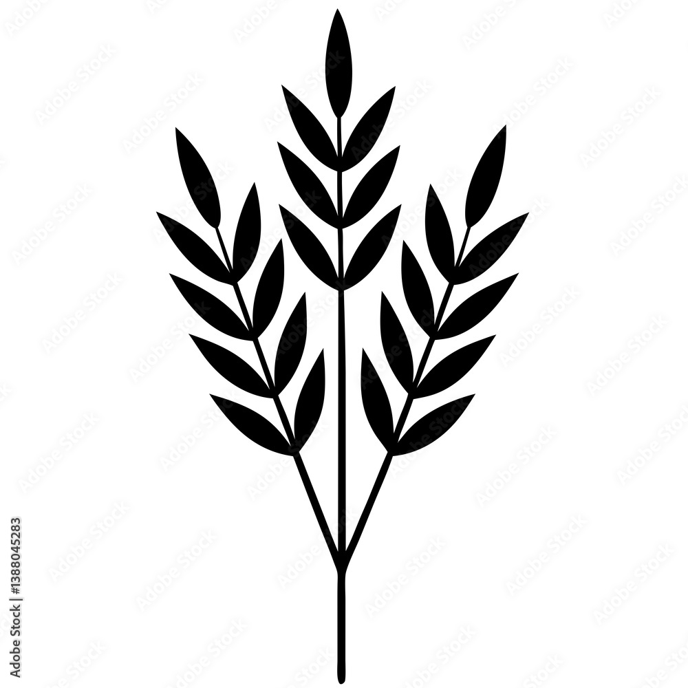 Fototapeta premium flowers flax silhouette vector illustrator