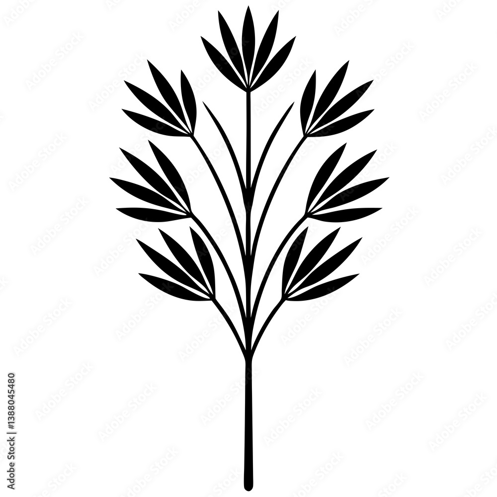 Obraz premium flowers flax silhouette vector illustrator