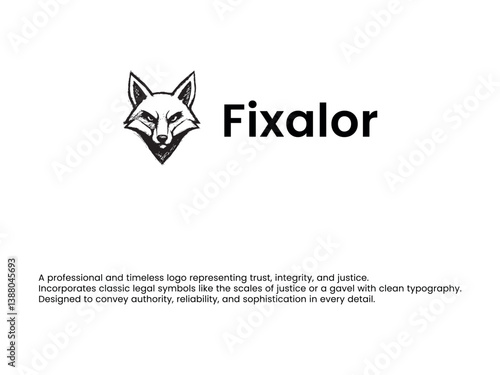 Fox art vector logo design 