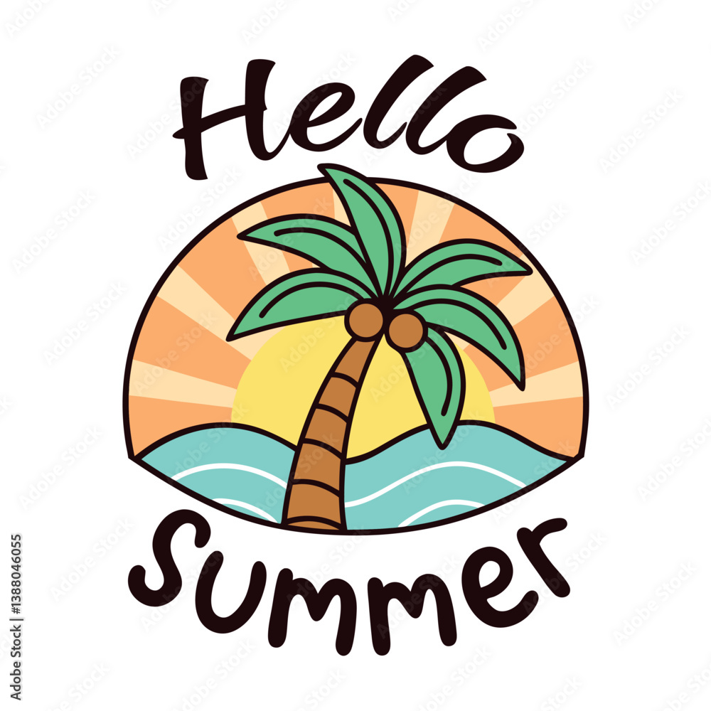 Obraz premium Summer vibes vector illustration.