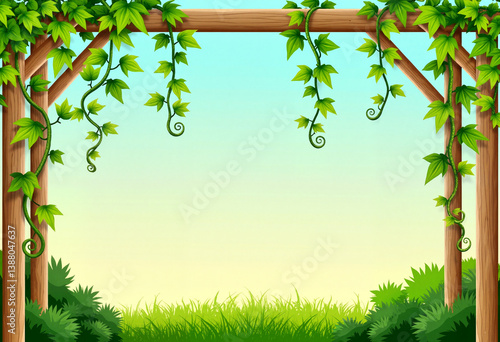 Vibrant hanging ivy in garden, a touch of nature's beauty