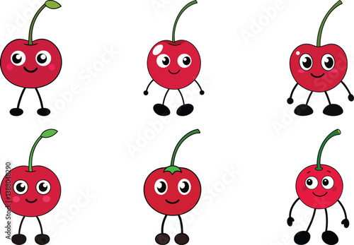 Cute bing cherry cartoon vector