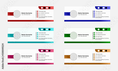Modern creative corporate,  minimalist, professional and clean business email signature template  with social media profile in horizontal design.