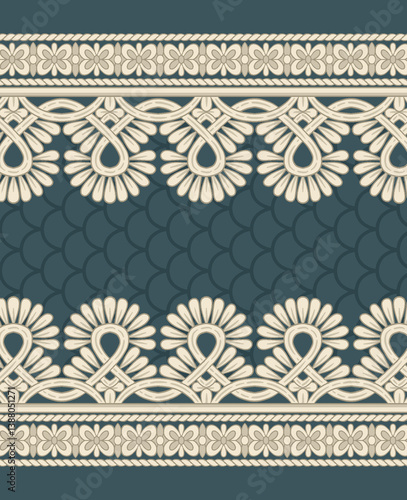 Obraz na płótnie set of seamless patterns in vintage style w salonie