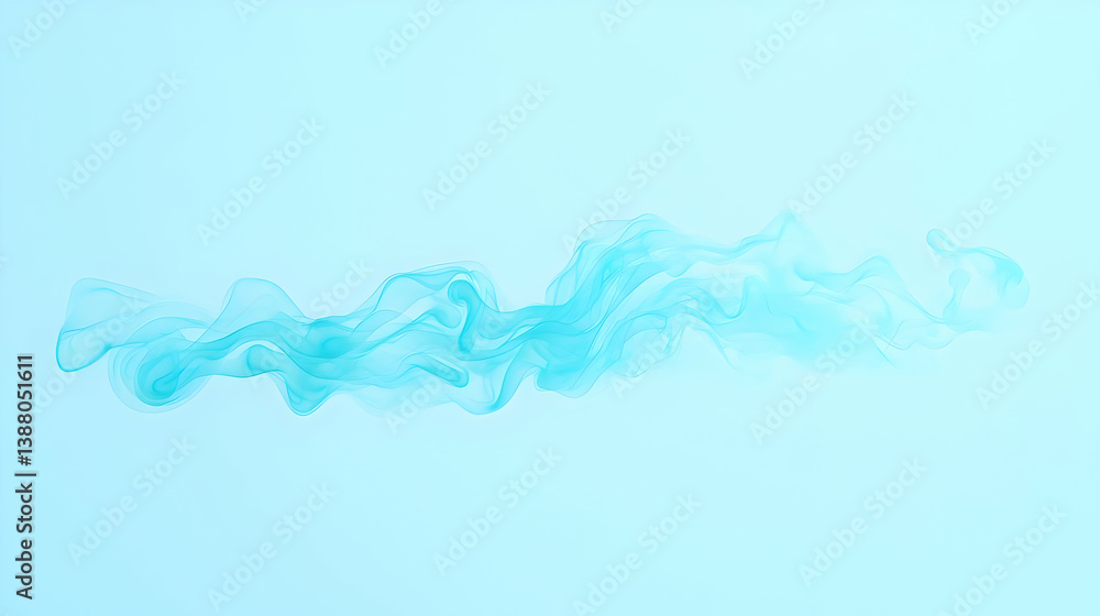 Fototapeta premium Ethereal Blue Vapor Rising in Graceful Waves on Light Background
