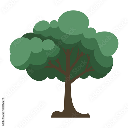 Cartoon Style Green Trees Collection