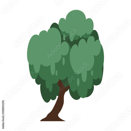 Cartoon Style Green Trees Collection