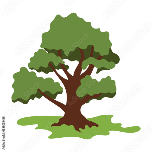 Cartoon Style Green Trees Collection