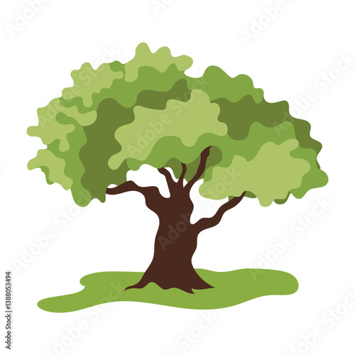 Cartoon Style Green Trees Collection