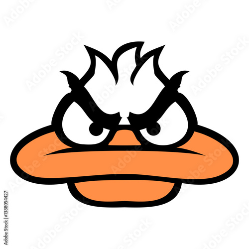 Papier peint Duck looks funny angry mean look aggressive fun Isolated Vector Graphic Design I