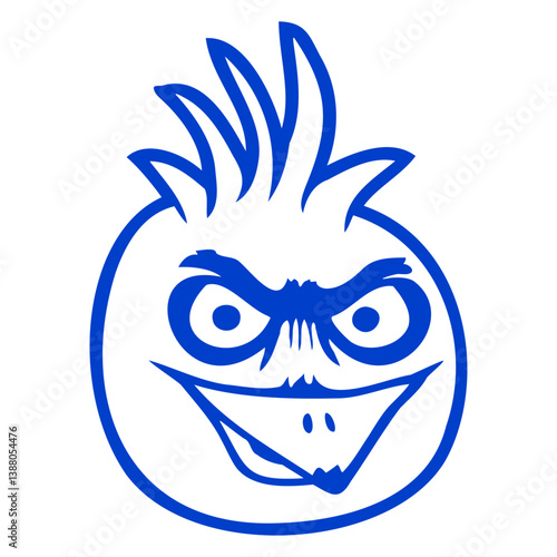 Parrot bird stares evil dangerous aggresive rage Isolated Vector Graphic Design Illustration
