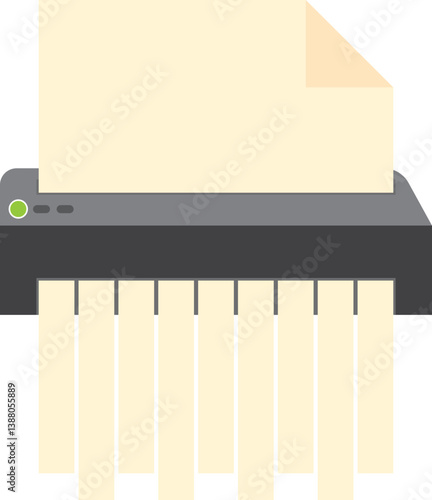 Illustration of a Paper Shredder with Document