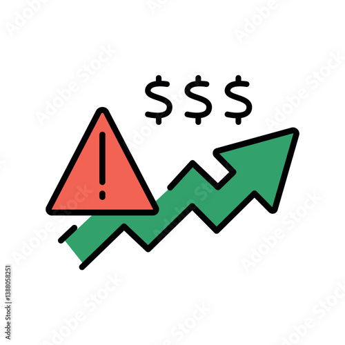 hyperinflation color line icon for digital and print projects.