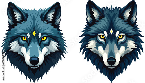 Stunning Vector Art of  Wolves 