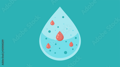 Nanoparticle Drops A closeup of a droplet of serum showcasing tiny shimmering nanoparticles within the liquid symbolizing moisture retention.