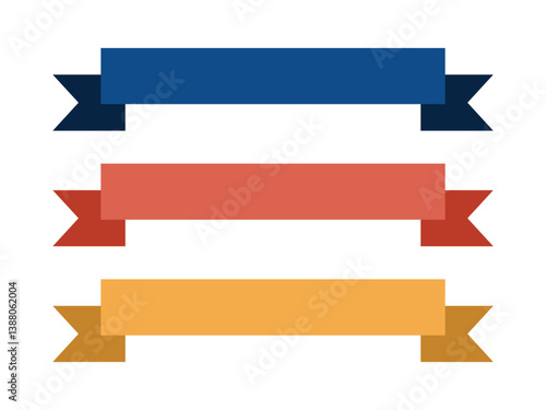 Set of Colorful Ribbons, Banners, badges, Labels - Design Elements on white background