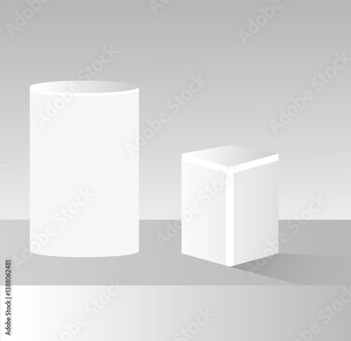 Isolated White pedestal. Winners podium. 3d render