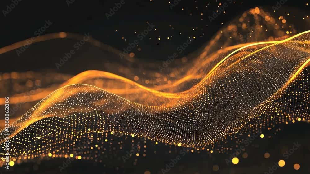 Abstract orange fractal design with glowing lines and motion on a dark backdrop