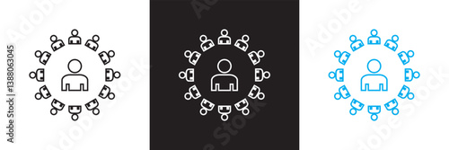 Influencer  icon collections. community and marketing icons. Vector for websites, mobile interfaces, presentations, banner, visual branding etc. Vector illustration. EPS 10