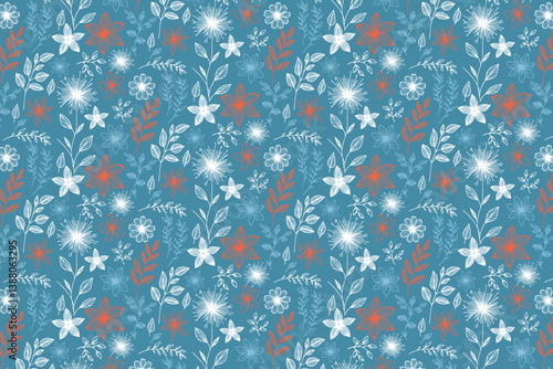 seamless outline rose pattern with single line flowers for pillowcase textile fabric kitchen wear and wrapping paper

