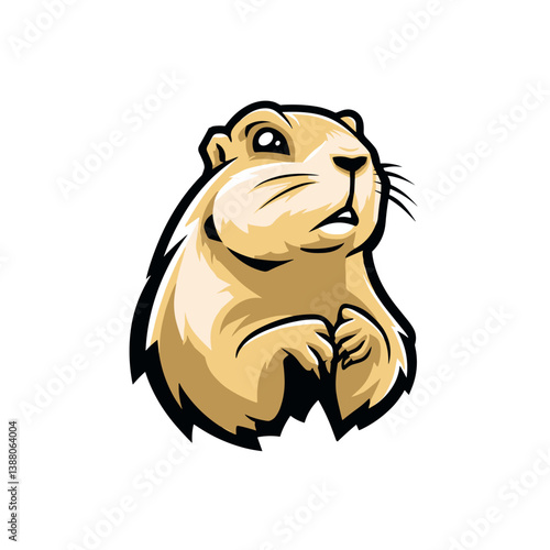 Vector logo design featuring a prairie dog on a clean white background for esports branding