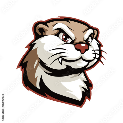 Esports vector logo featuring an otter with a fierce expression on a white background suitable for gaming branding