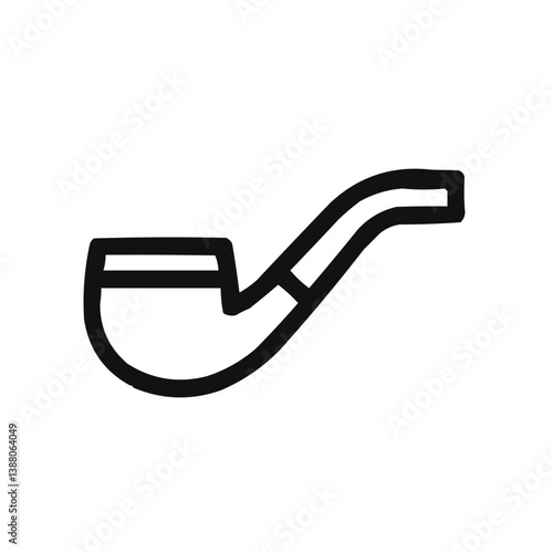Simple black outline icon of a vintage tobacco smoking pipe