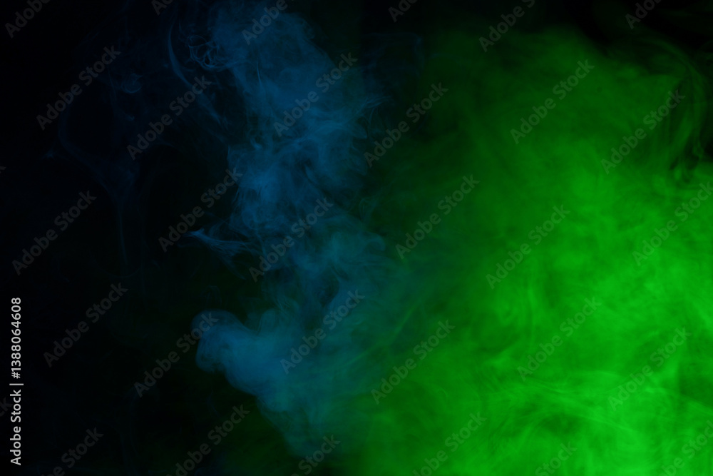 Blue and pink steam on a black background.