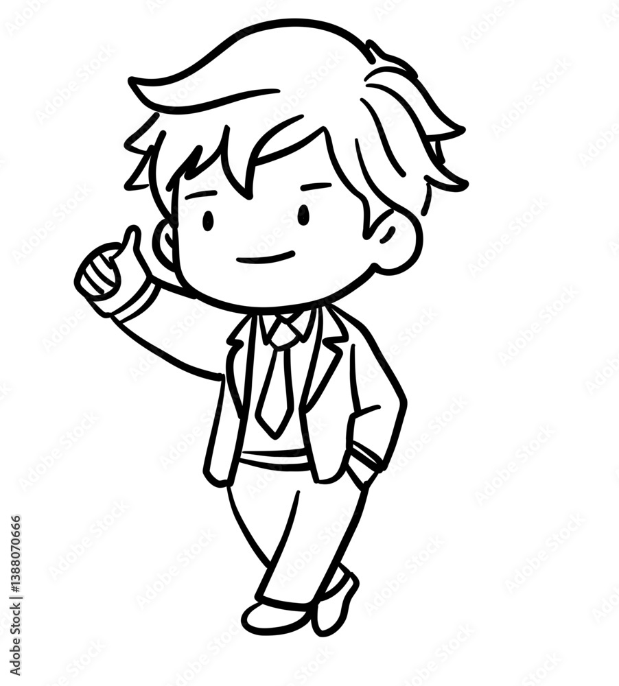 cute business man acting thumbs up illustration cute business man acting thumbs up illustration