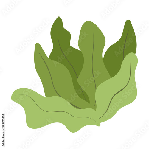 Underwater Plants and Seashells Vector Illustration