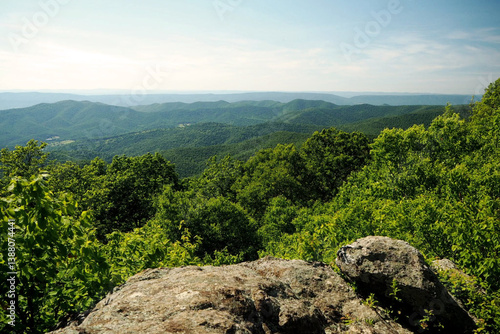Endless Horizons: Shenandoah’s Summer Majesty from the Mountain Peak