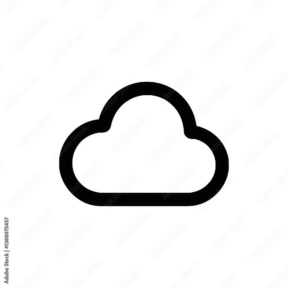 Cloud icon – minimalist data storage symbol Cloud icon – minimalist data storage symbol